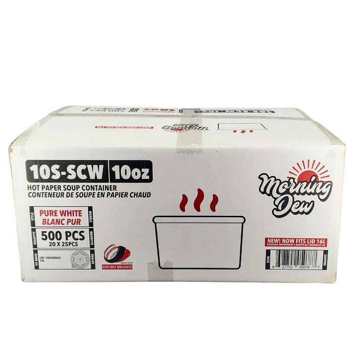 Morning Dew - 10oz Paper Soup Container - White - 10SCW