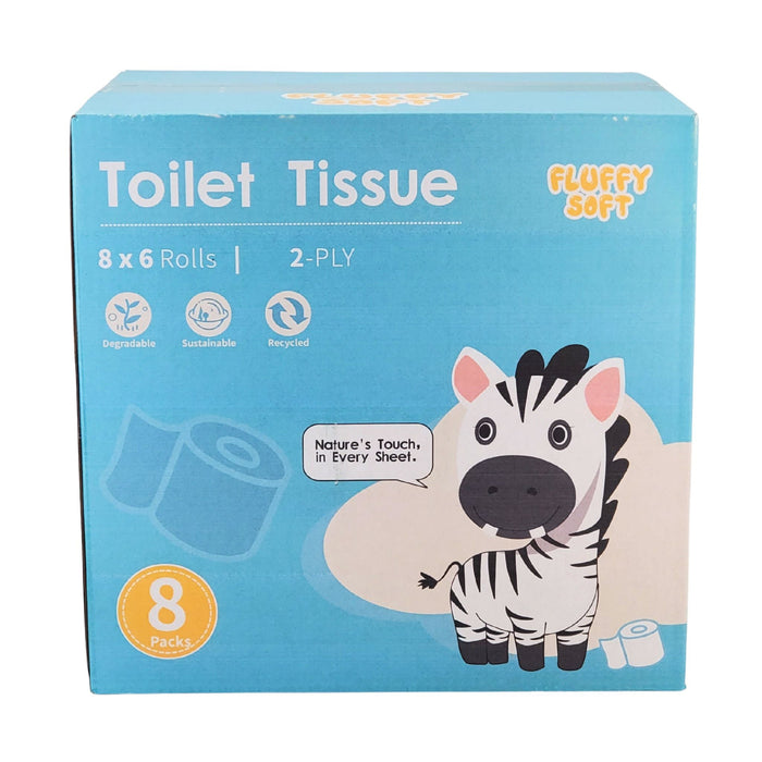 Fluffy Soft - Toilet Tissue - 2 ply - White