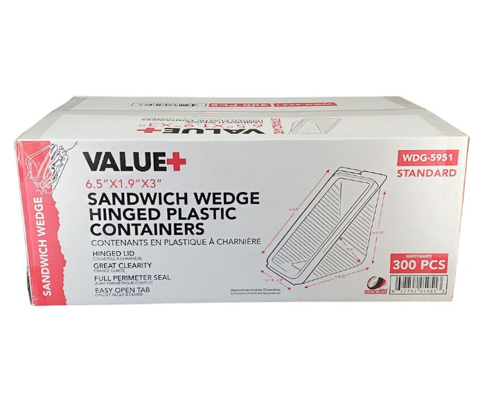 Value+ - Wedge sandwich - Hinged Container - 6.5