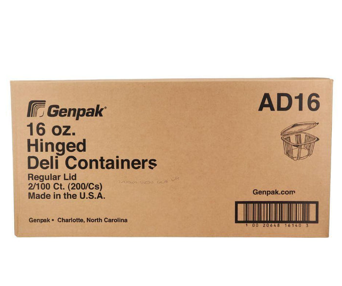 Genpak - Hinged Deli Container - Clear - 16oz - AD16