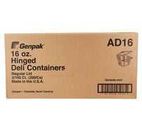Genpak - Hinged Deli Container - Clear - 16oz - AD16 Genpak - Hinged Deli Container - Clear - 16oz - AD16