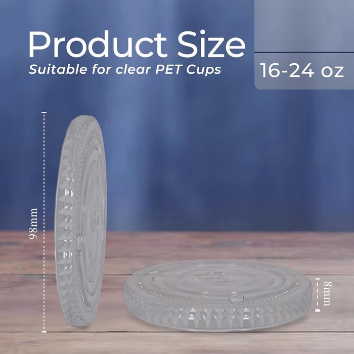 Morning Dew - Clear Flat Lid - 16-24oz Cup - 98mm - XFLAT-16