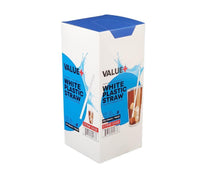 Value+ - 8'' Milkshake Straws – White - Plastic - 6 mm Value+ - 8'' Milkshake Straws – White - Plastic - 6 mm