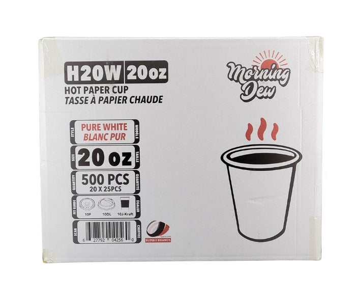 Morning Dew - 20 oz Hot Paper Cups - White - H20W