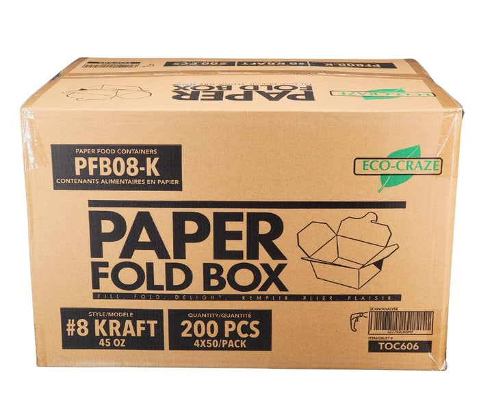 Eco-Craze Kraft Paper Fold Box - 45oz