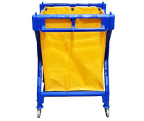 X-Frame - Laundry Cart - Blue Plastic Frame - Yellow Plastic Bag - Y1508 X-Frame - Laundry Cart - Blue Plastic Frame - Yellow Plastic Bag - Y1508