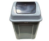 30L Square Waste Bin w/Push Lid - Grey