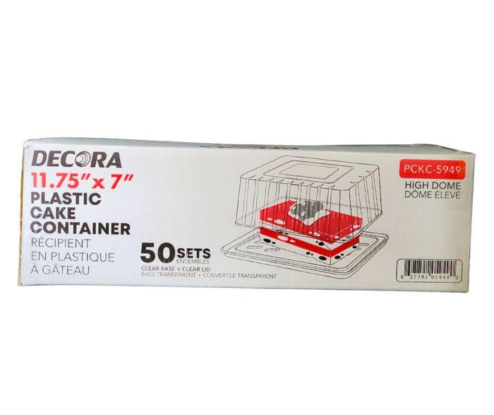 Decora - Plastic Cake Box Clear - Combo - 11.42''x7''