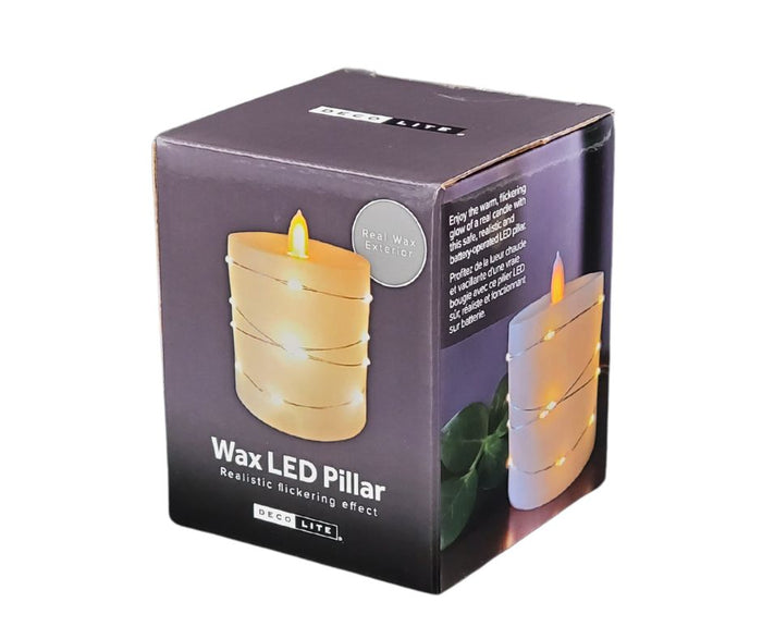 Deco Lite - LED Pillar w/String Lights - 3x3.1