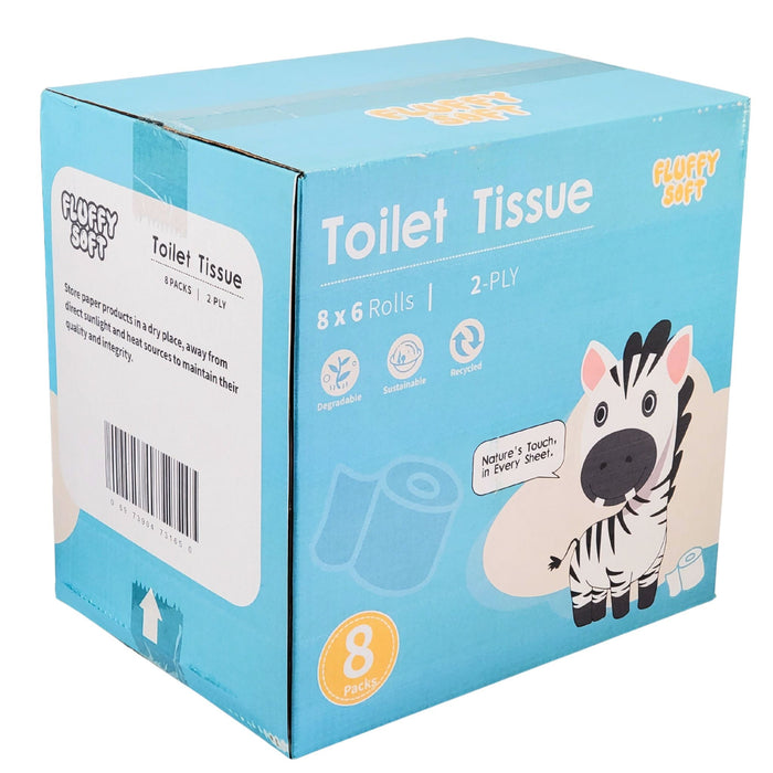 Fluffy Soft - Toilet Tissue - 2 ply - White