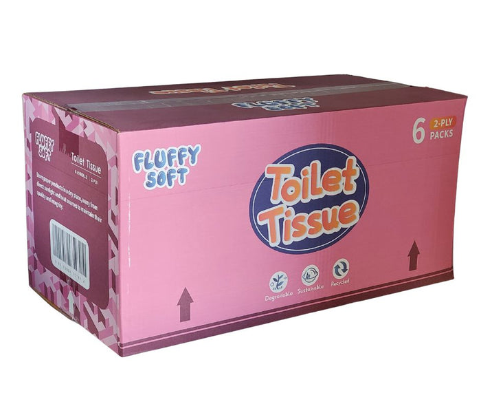 Fluffy Soft - Toilet Tissue - 2 ply - White