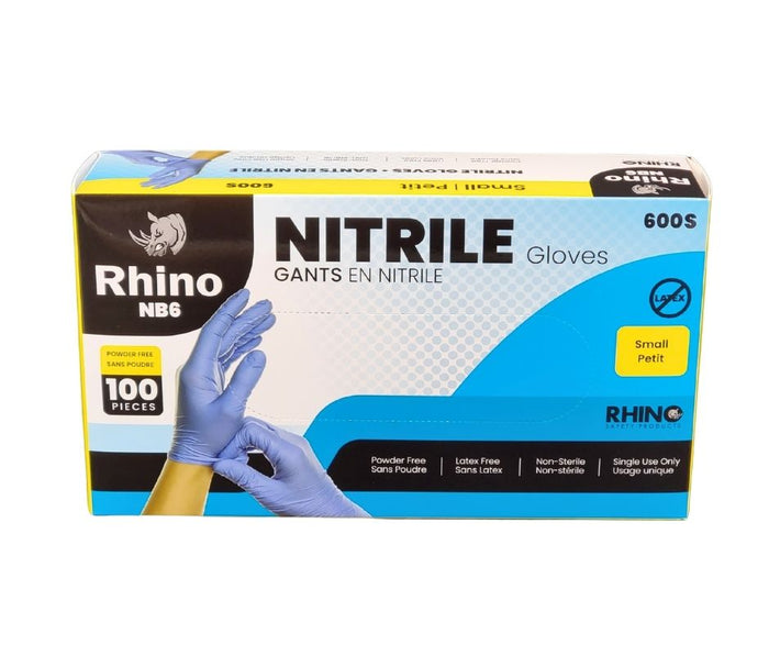 Rhino - NB6 - Blue Nitrile Gloves - Small - 600S