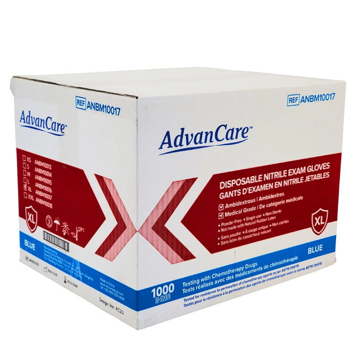 Advance Care - Nitrile Gloves Exam - Blue - X large