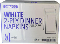 Mayfair - 2 Ply Dinner Napkins 1/8 Fold - White DNAP02 Mayfair - 2 Ply Dinner Napkins 1/8 Fold - White DNAP02