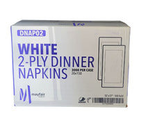 Mayfair - 2 Ply Dinner Napkins 1/8 Fold - White DNAP02 Mayfair - 2 Ply Dinner Napkins 1/8 Fold - White DNAP02
