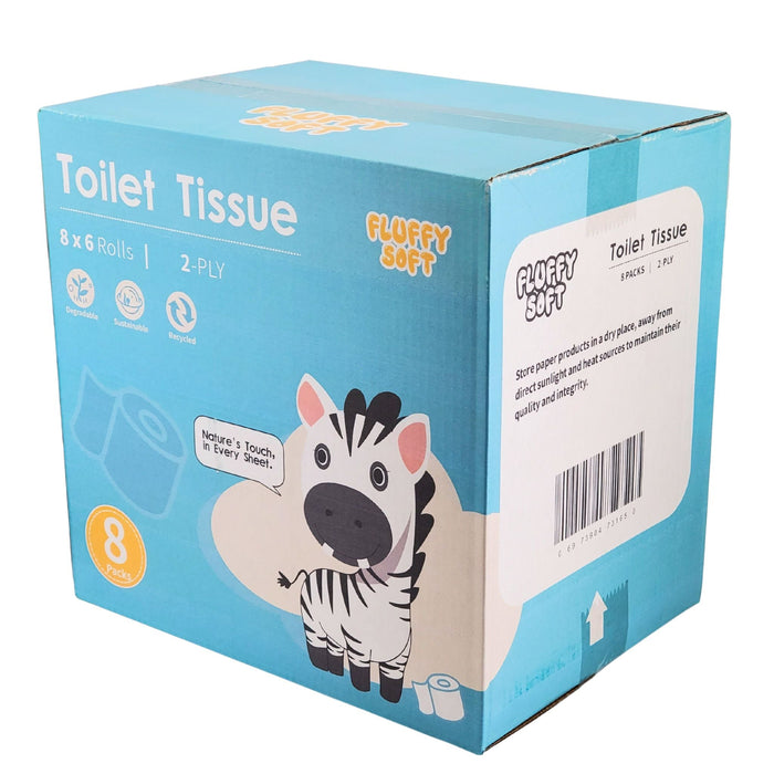 Fluffy Soft - Toilet Tissue - 2 ply - White