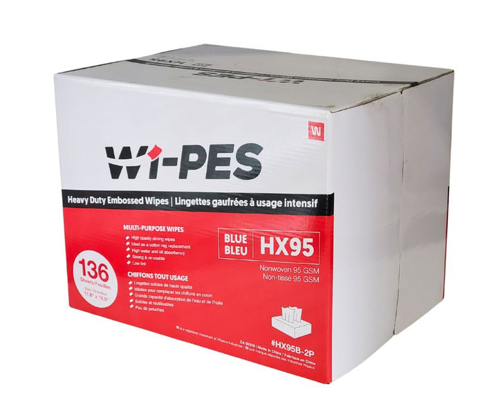 Wi-PES - Hydro Xtreme Embossed Wipes - Heavy Duty - Blue