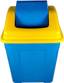 50L Square Waste Bin w/Push Lid - Blue 50L Square Waste Bin w/Push Lid - Blue