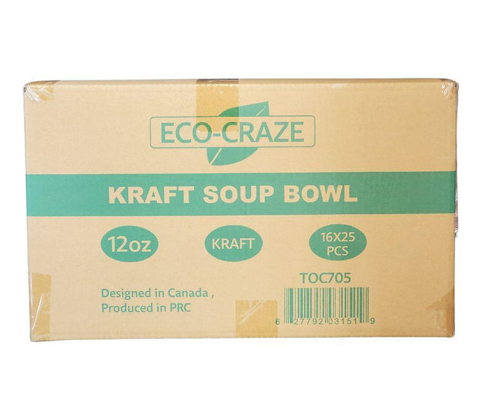 Eco-Craze - 12oz Paper Soup Bowl - Kraft