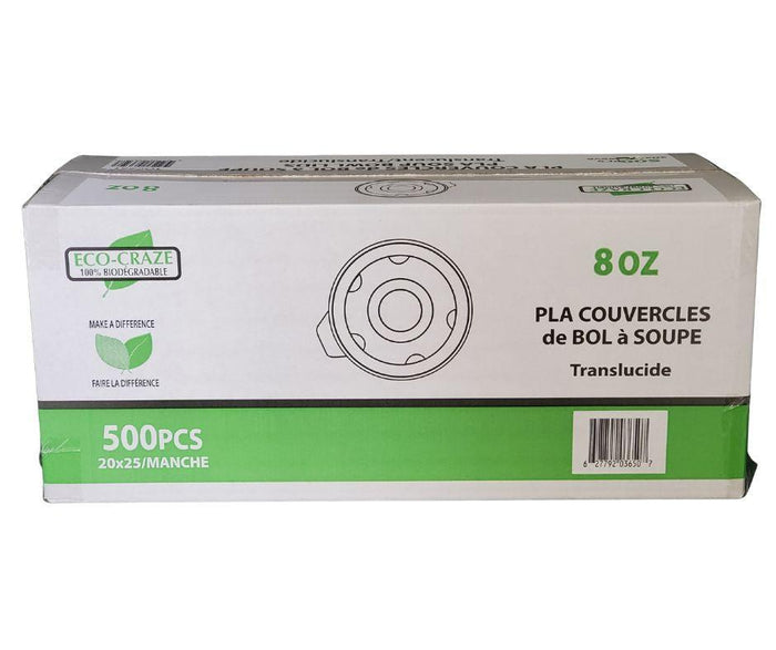 Eco-Craze Translucent PLA Soup Bowl Lids - 8oz