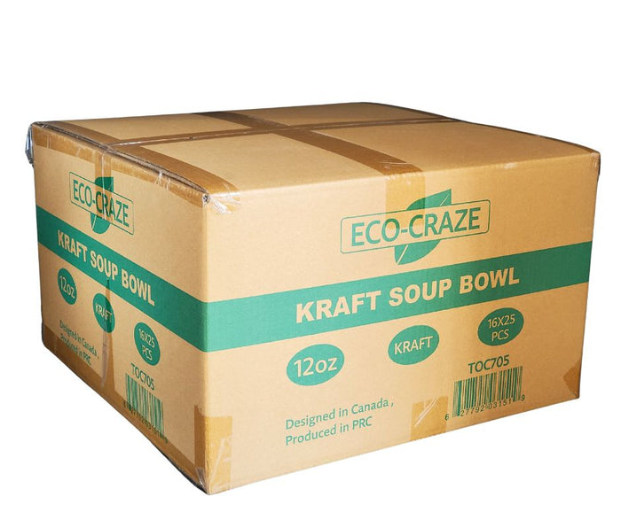 Eco-Craze - 12oz Paper Soup Bowl - Kraft
