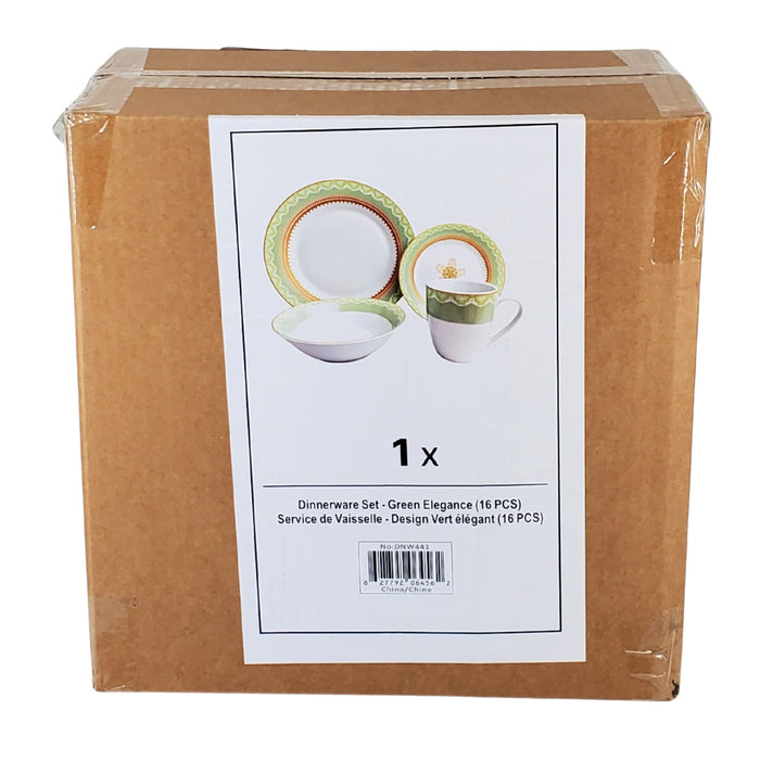 Dinnerware Set - Green Elegance (16 PCS)
