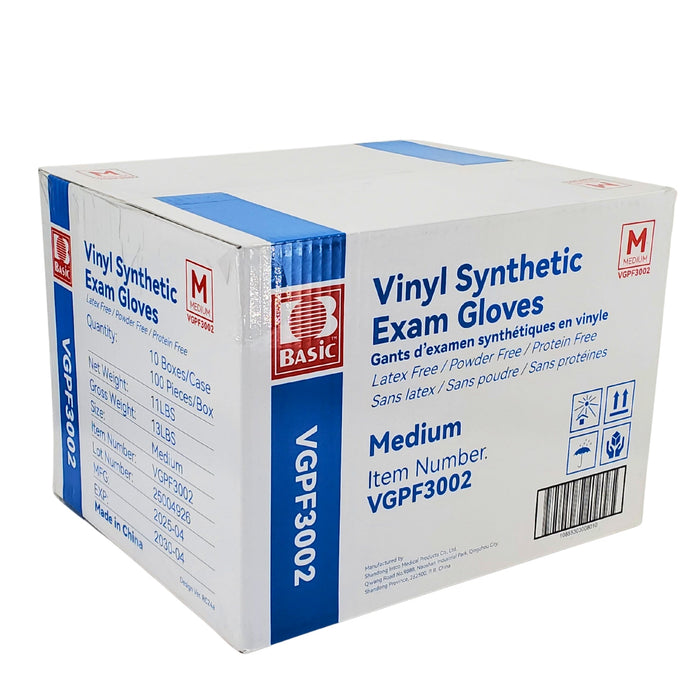 Basic - Vinyl Gloves Exam - Clear - Medium - Powder Free