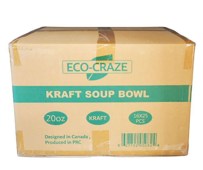 Eco-Craze - 20oz Paper Soup Bowl - Kraft