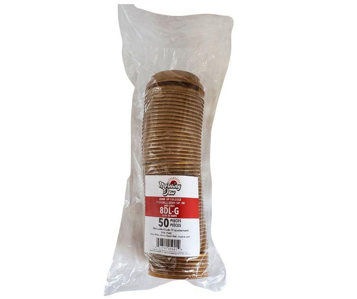 Morning Dew - Dome Sip Lid for 8oz Tall Hot Paper Cups - Gold - 8DL-G