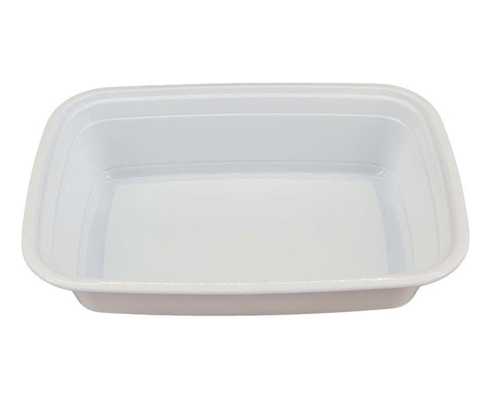 Value+ - 38oz Rectangular White Plastic Container