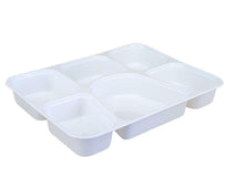 Value+ - 6 Comp Take-Out Thali with Lid - White - PP Value+ - 6 Comp Take-Out Thali with Lid - White - PP