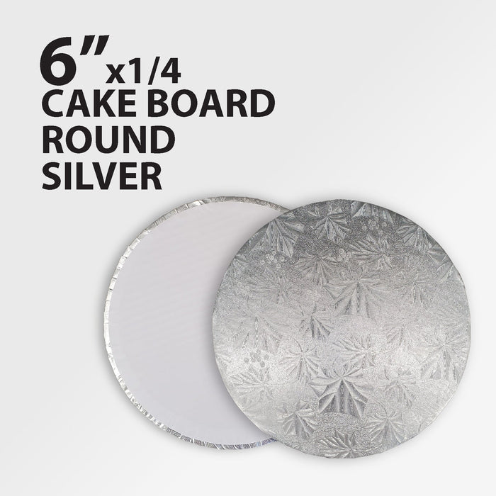 Decora - Cake Board - Round - Silver - 6x1/4