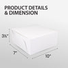 EB - White Cake Boxes - 10x7x3½