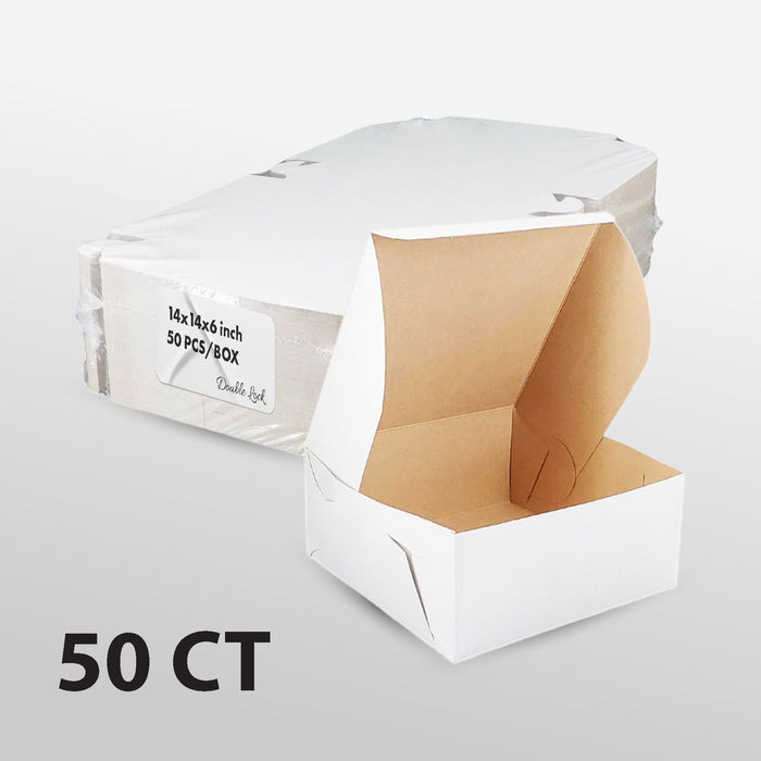 EB - White Cake Boxes - 14x14x6