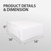 EB - White Cake Boxes - 14x14x6
