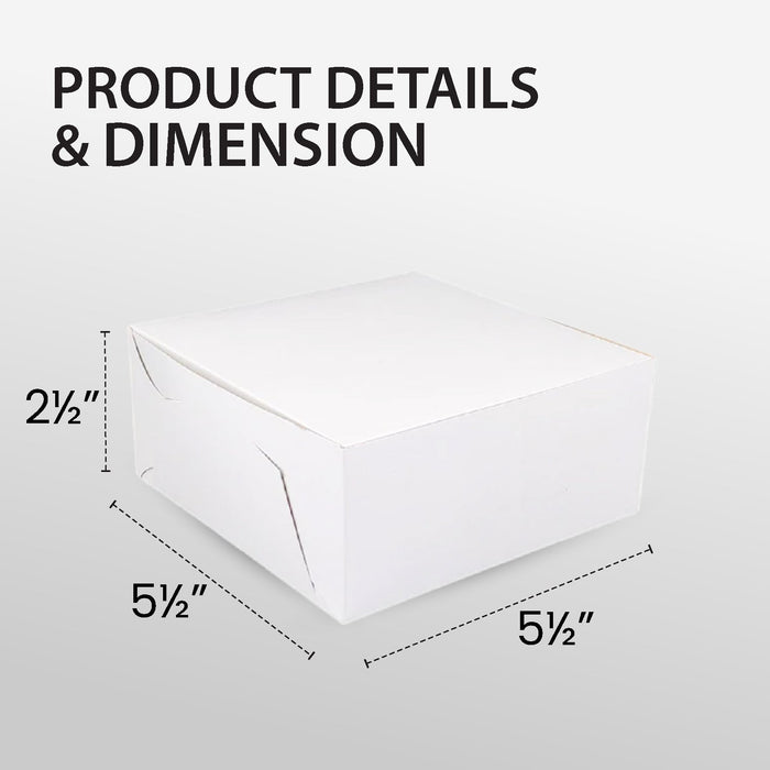 EB - White Cake Boxes - 5½x5½x2½