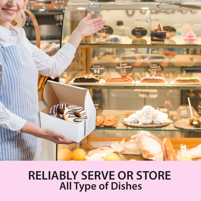 EB - White Cake Boxes - 6 ½x4½x3½