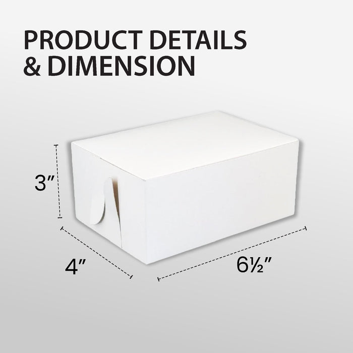 EB - White Cake Boxes - 6½x4x3