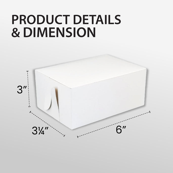 EB - White Cake Boxes - 6x3¼ x 3