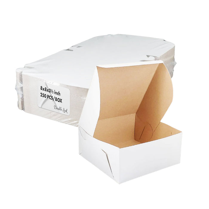 EB - White Cake Boxes - 8x8x3½