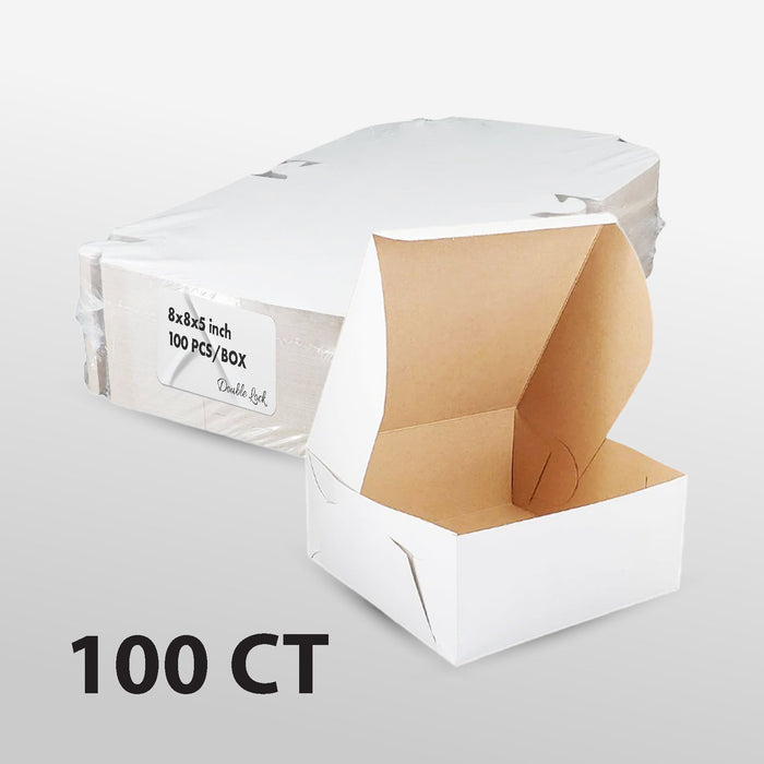 EB - White Cake Boxes - 8x8x5