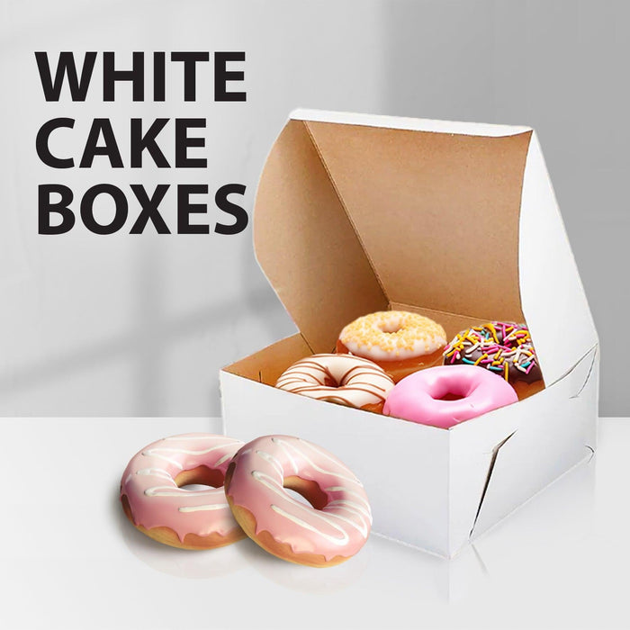 EB - White Cake Boxes - 9x9x4