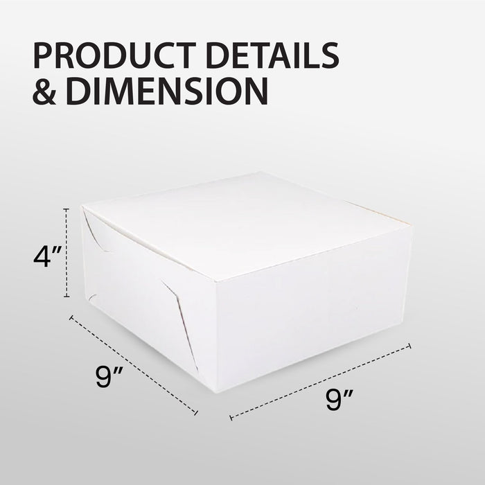 EB - White Cake Boxes - 9x9x4