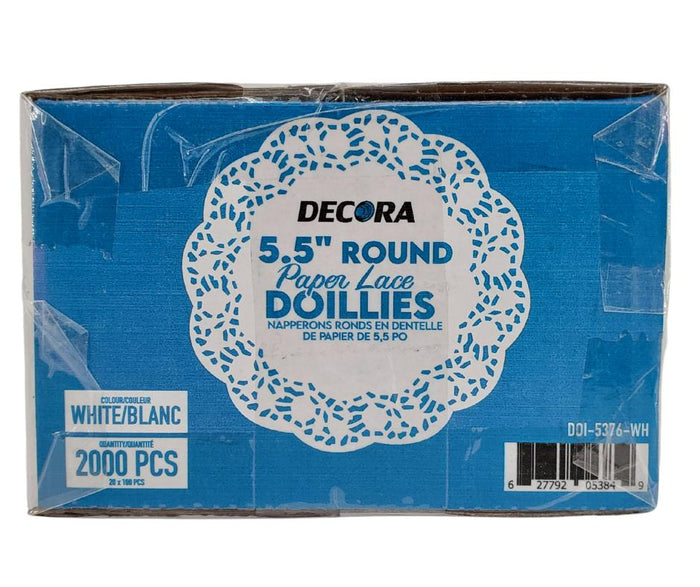 Decora Round Paper Lace Doillies - White, 5.5