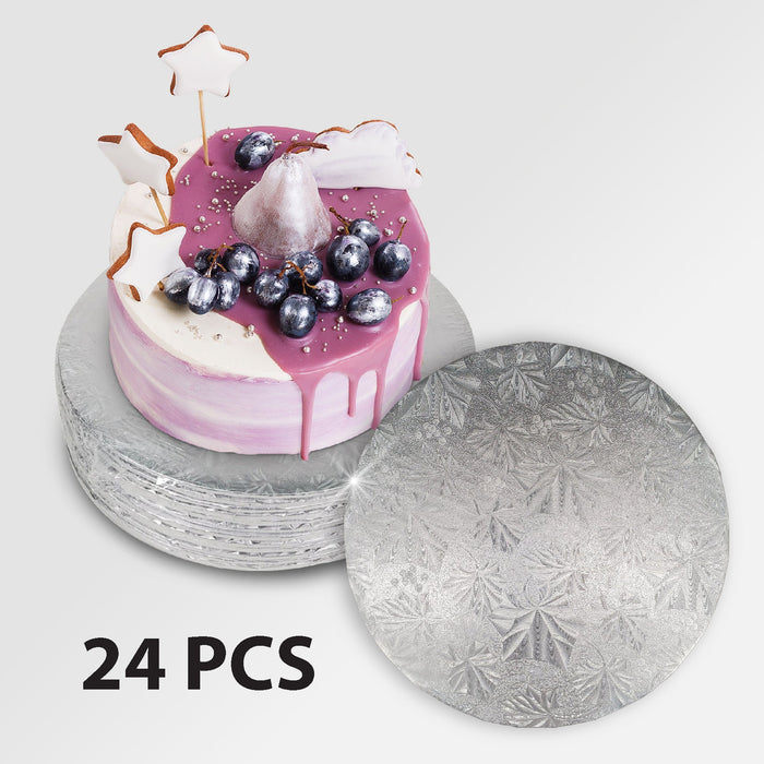 Enjay - Cake Board - Round - Silver - 8x1/4