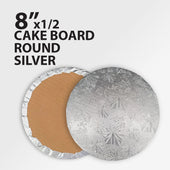 Enjay - Cake Board - Round - Silver - 8x1/2 Enjay - Cake Board - Round - Silver - 8x1/2