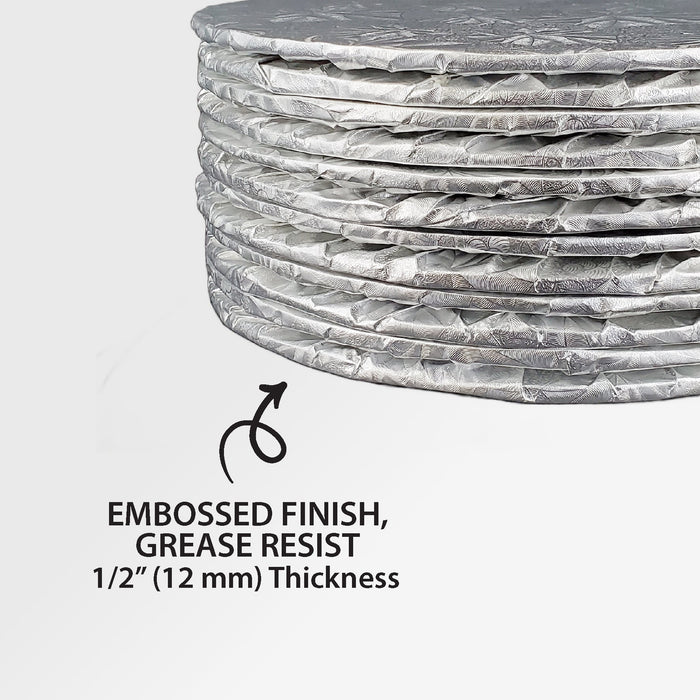 Enjay - Cake Board - Round - Silver - 10x1/2