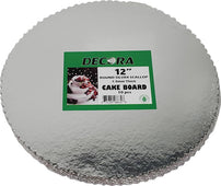 Decora Silver Scallop Round Cake Boards - 12 Decora Silver Scallop Round Cake Boards - 12