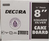Decora Silver Square Cake Board - 8 Decora Silver Square Cake Board - 8