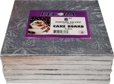 Decora Silver Square Cake Board - 8 Decora Silver Square Cake Board - 8
